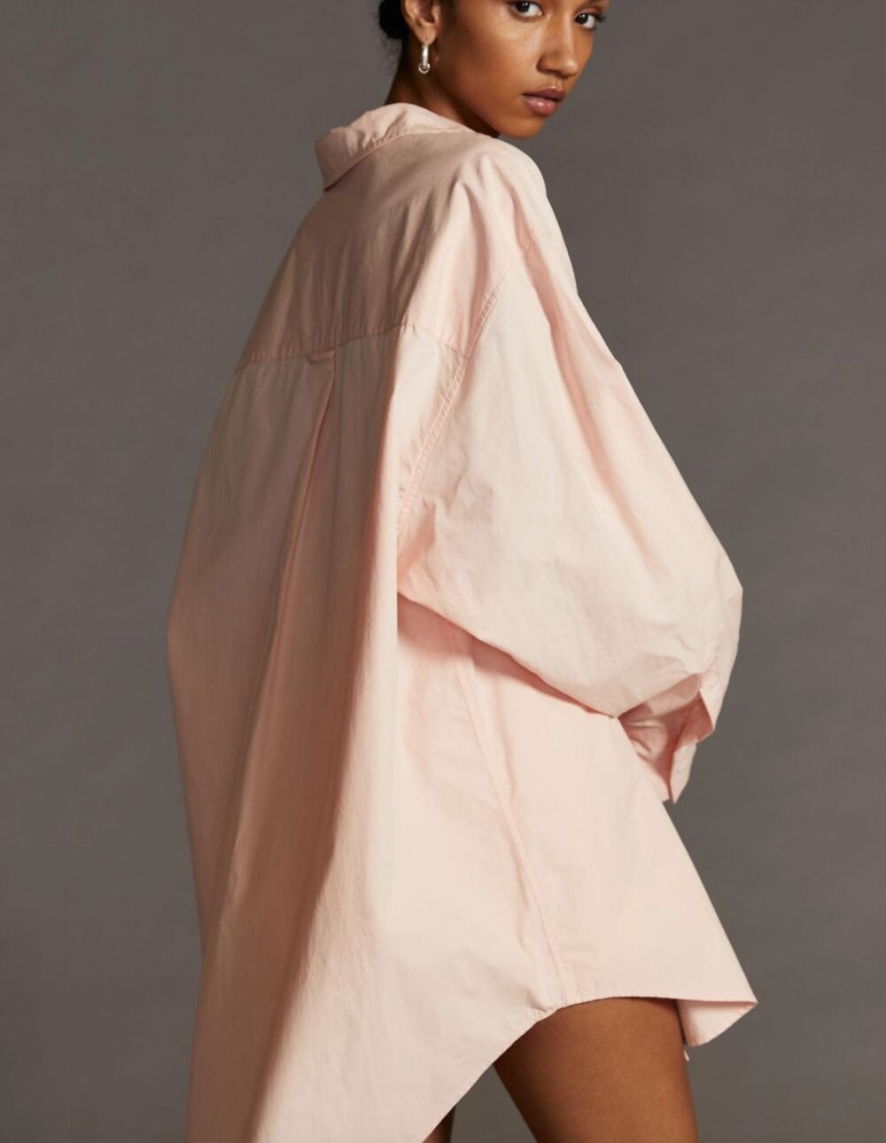 Anthropologie Blanca Tunic Top Womens S/M Pink Oversized Minimal NWT